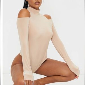 Cream/tan turtle neck bodysuit